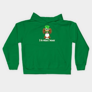 st patricks day dog -I do what I want Kids Hoodie